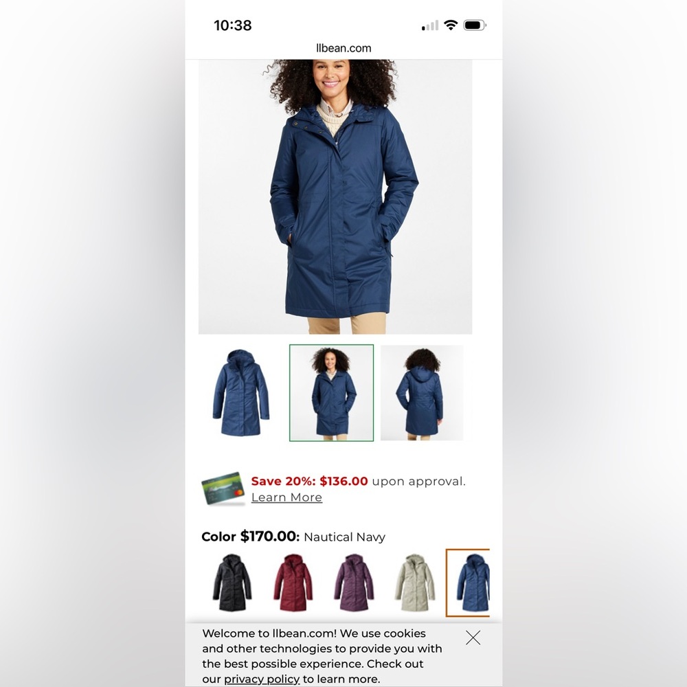L.L. Bean Women's Deep Blue Ski Jacket